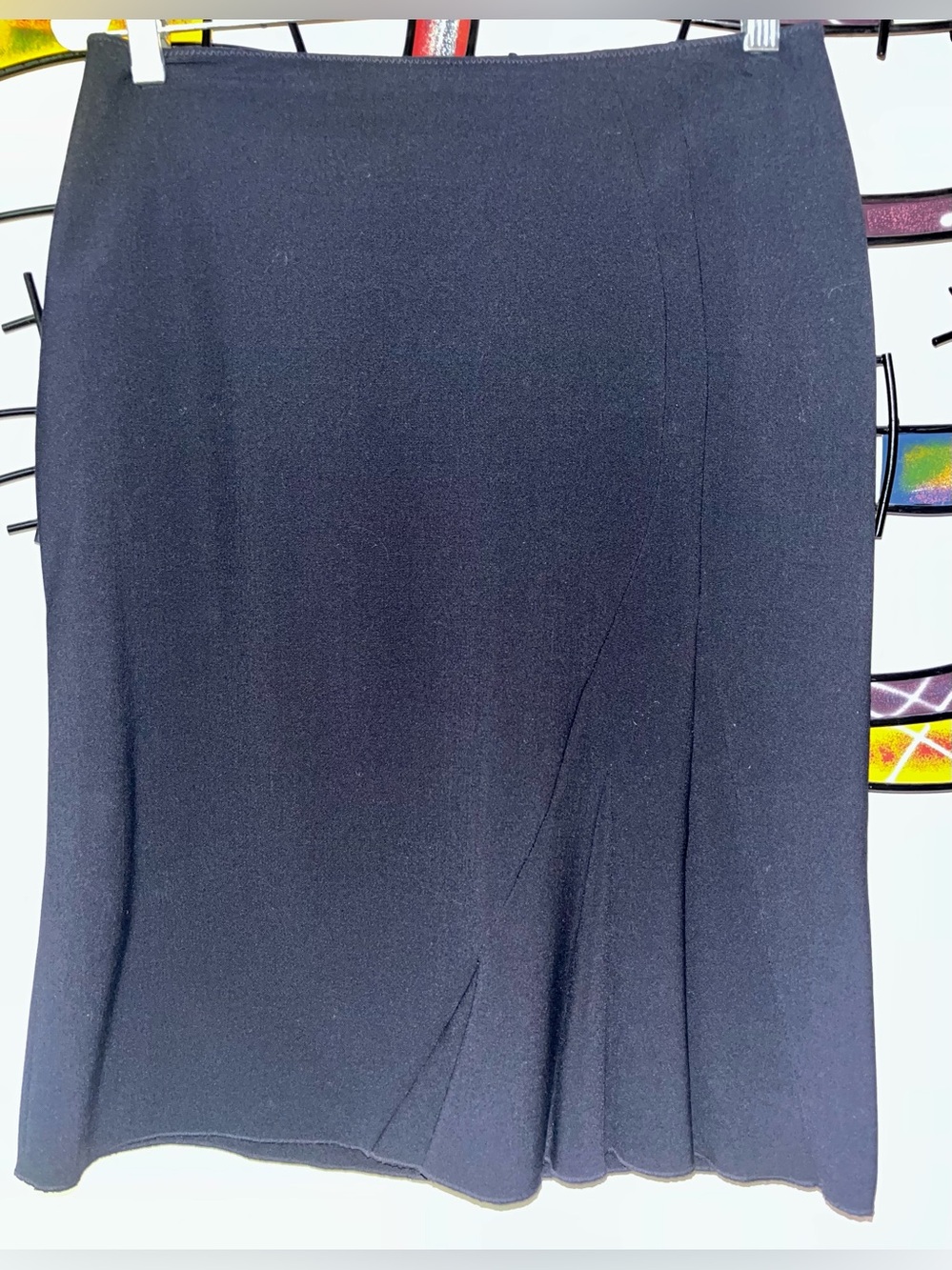 Tahari Skirt Womens Size 6, Slate Blue, Wool Blend , Midi A-Line Style